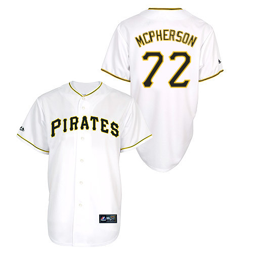 Kyle McPherson #72 Youth Baseball Jersey-Pittsburgh Pirates Authentic Home White Cool Base MLB Jersey